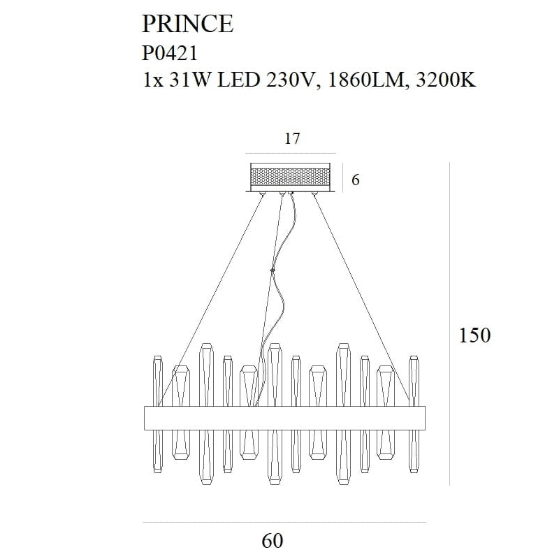 Pendelleuchte Gold, runde Hängeleuchte Gold, Durchmesser 60 cm
