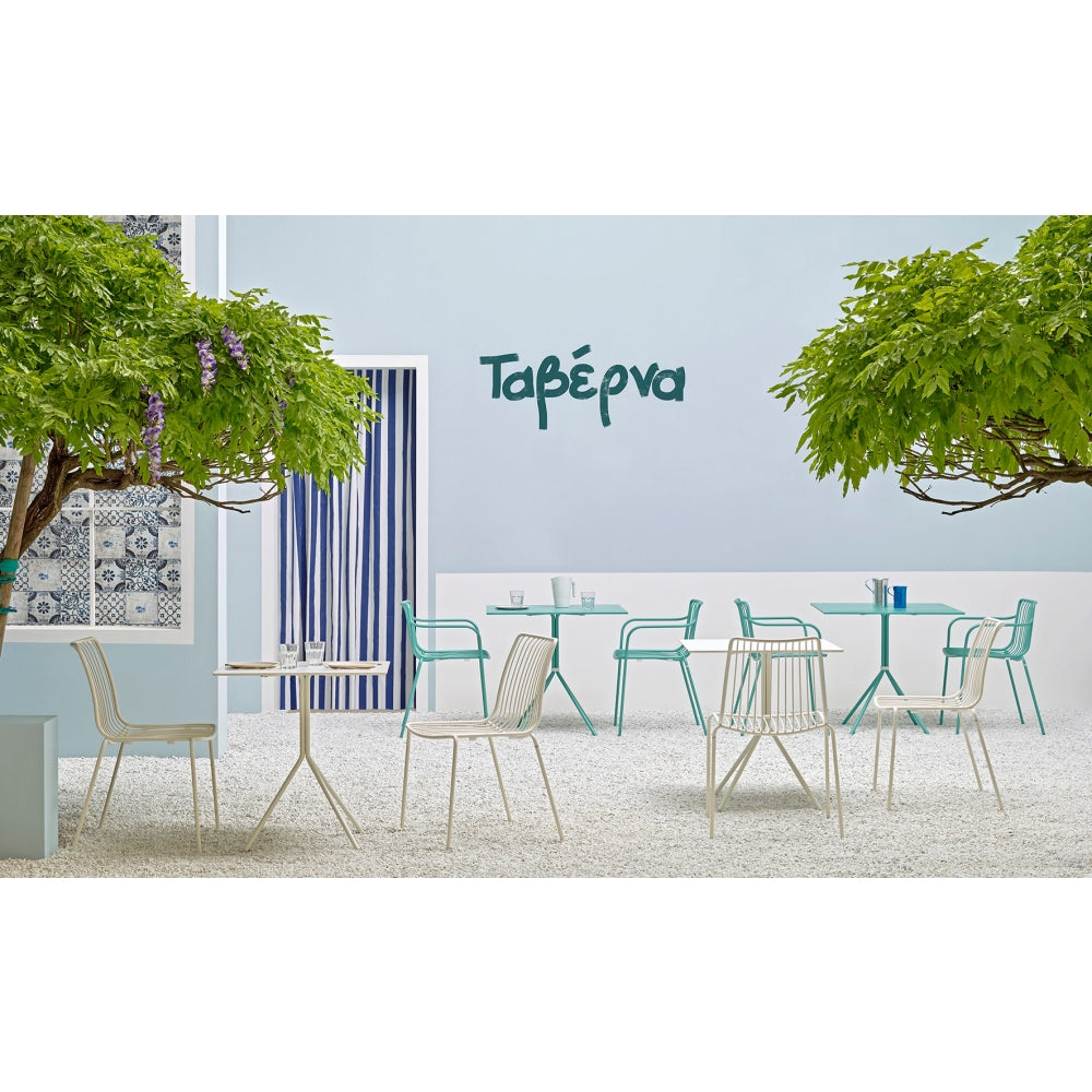 Metall Gartenstuhl terracotta, Gartenstuhl gelb Metall, Outdoorstuhl terracotta Metall, Höhe 84 cm