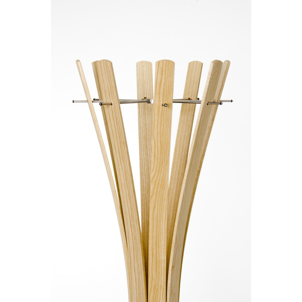 Garderobenständer Holz massiv, moderne Standgarderobe Farbe Naturholz, Ø 58 cm