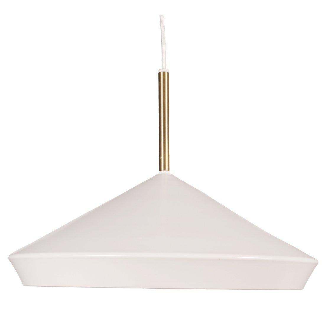 Hängelampe Metall, Pendelleuchte Weiß/Gold, Durchmesser 45 cm