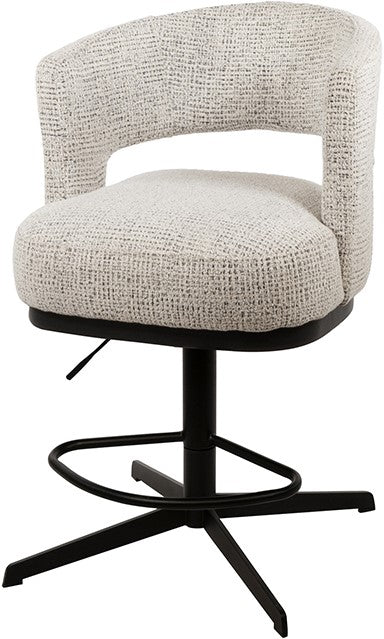 Barstuhl drehbar Natur-grau, drehbarer Barstuhl gepolstert