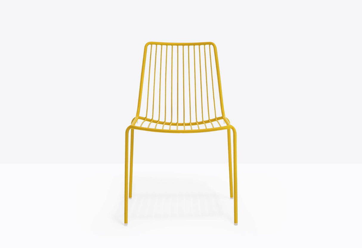 Metall Gartenstuhl stapelbar, Gartenstuhl gelb Metall, Outdoorstuhl gelb Metall, Höhe 84 cm