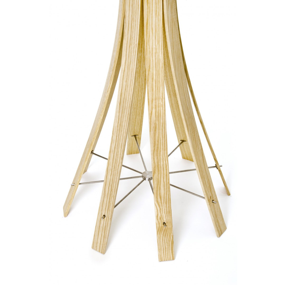 Garderobenständer Holz massiv, moderne Standgarderobe Farbe Naturholz, Ø 58 cm