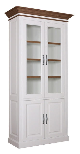 Buffetschrank weiß Landhausstil, Vitrine weiß Landhaus, Geschirrschrank weiß, Breite 110 cm