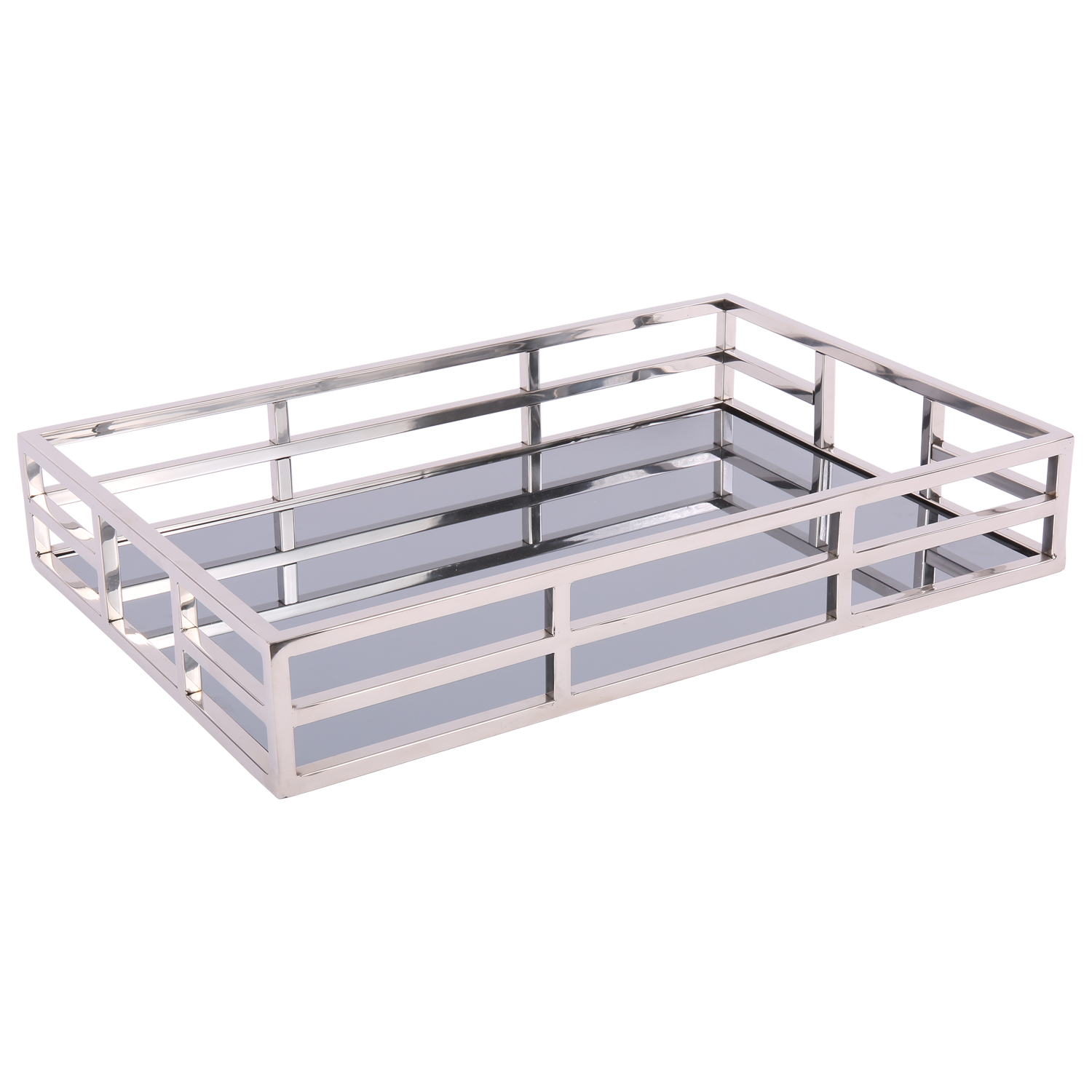 Silbert Tablett verchromt,  Metall Tablett, Maße 60 x 40 cm
