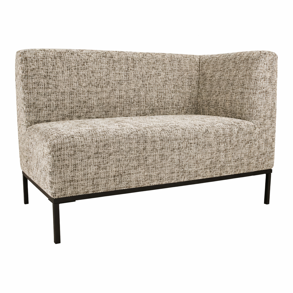 Eckbank rechts creme-taupe, Sitzbank creme-taupe, Länge 130 cm