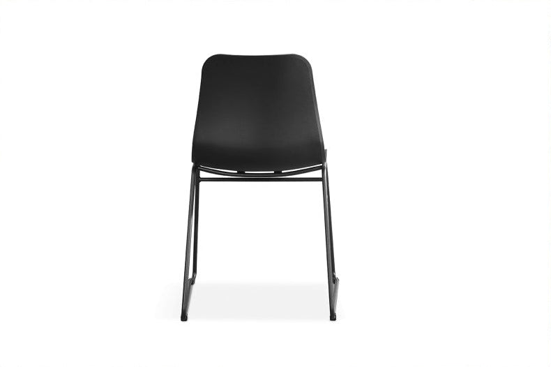 Stuhl schwarz Kunststoff-Metall, Objekt-Stuhl schwarz Kufengestell