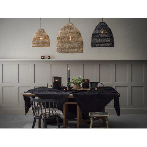 Hängelampe Rattan, Pendelleuchte Schwarze Rattan, Durchmesser 36 cm