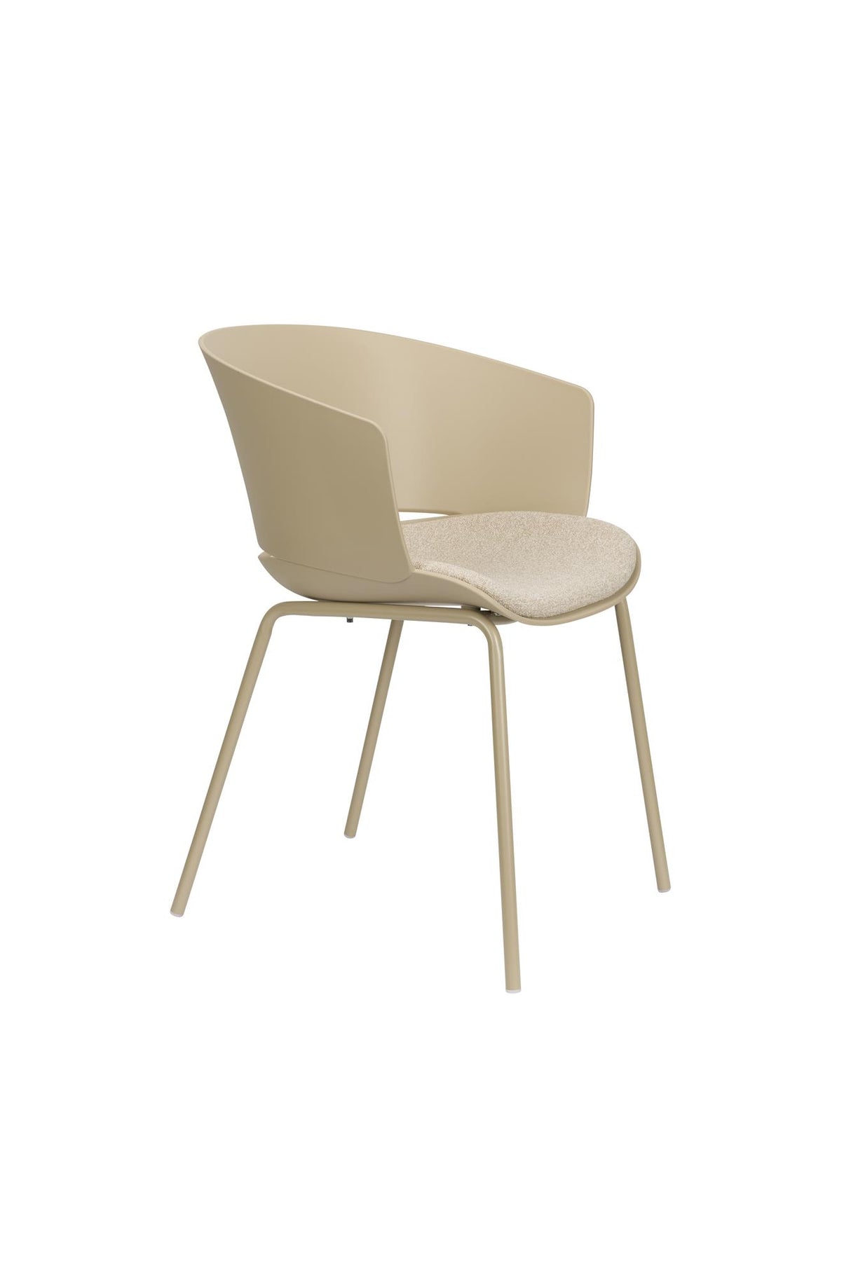 Stuhl beige Sitz gepolstert