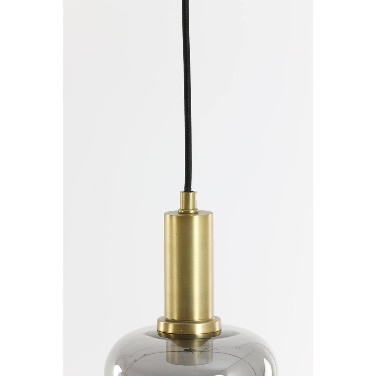 Hängeleuchte Gold-grau, Hängelampe Glas Gold, Durchmesser 21 cm