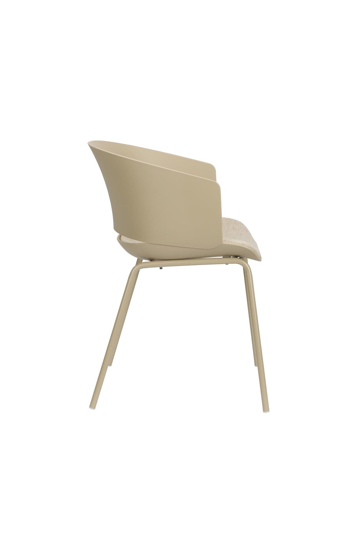 Stuhl beige Sitz gepolstert