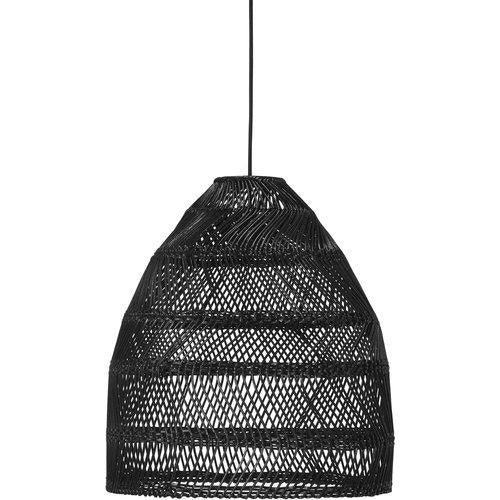 Hängelampe Rattan, Pendelleuchte Schwarze Rattan, Durchmesser 45 cm