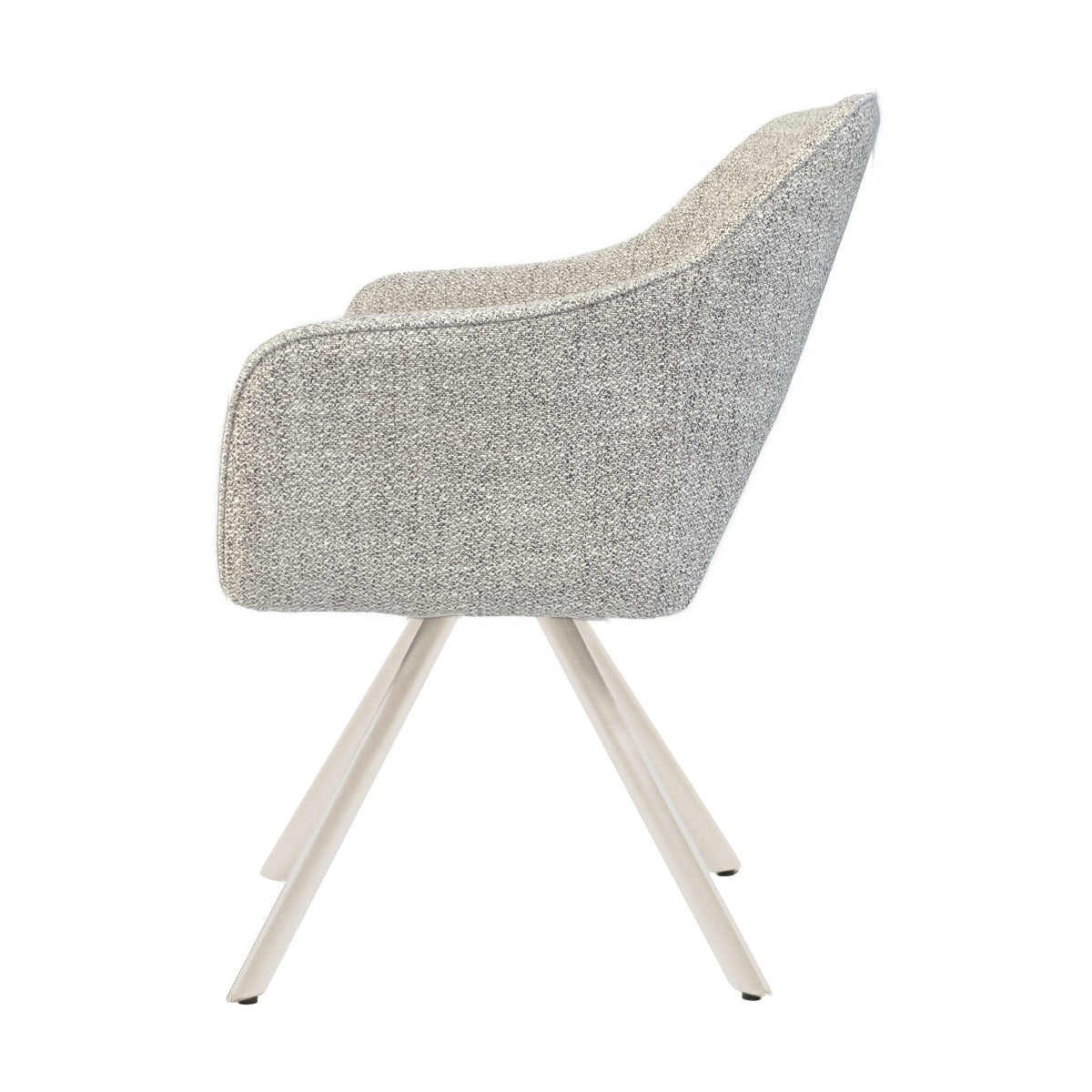 Stuhl weiße Stuhlbeine, Esszimmerstuhl weiß-Sand, Stuhl Federkern, Breite 62 cm