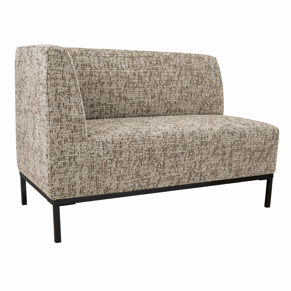 Eckbank rechts creme-taupe, Sitzbank creme-taupe, Länge 130 cm