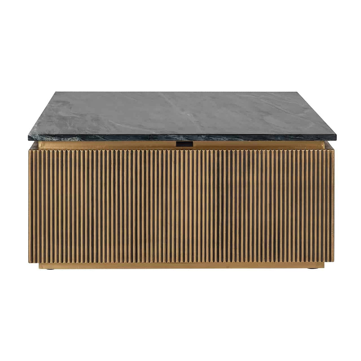 Couchtisch Gold-schwarz Marmorstein, Kaffeetisch Gold schwarz, Couchtisch quadratisch schwarz, Breite 90 cm