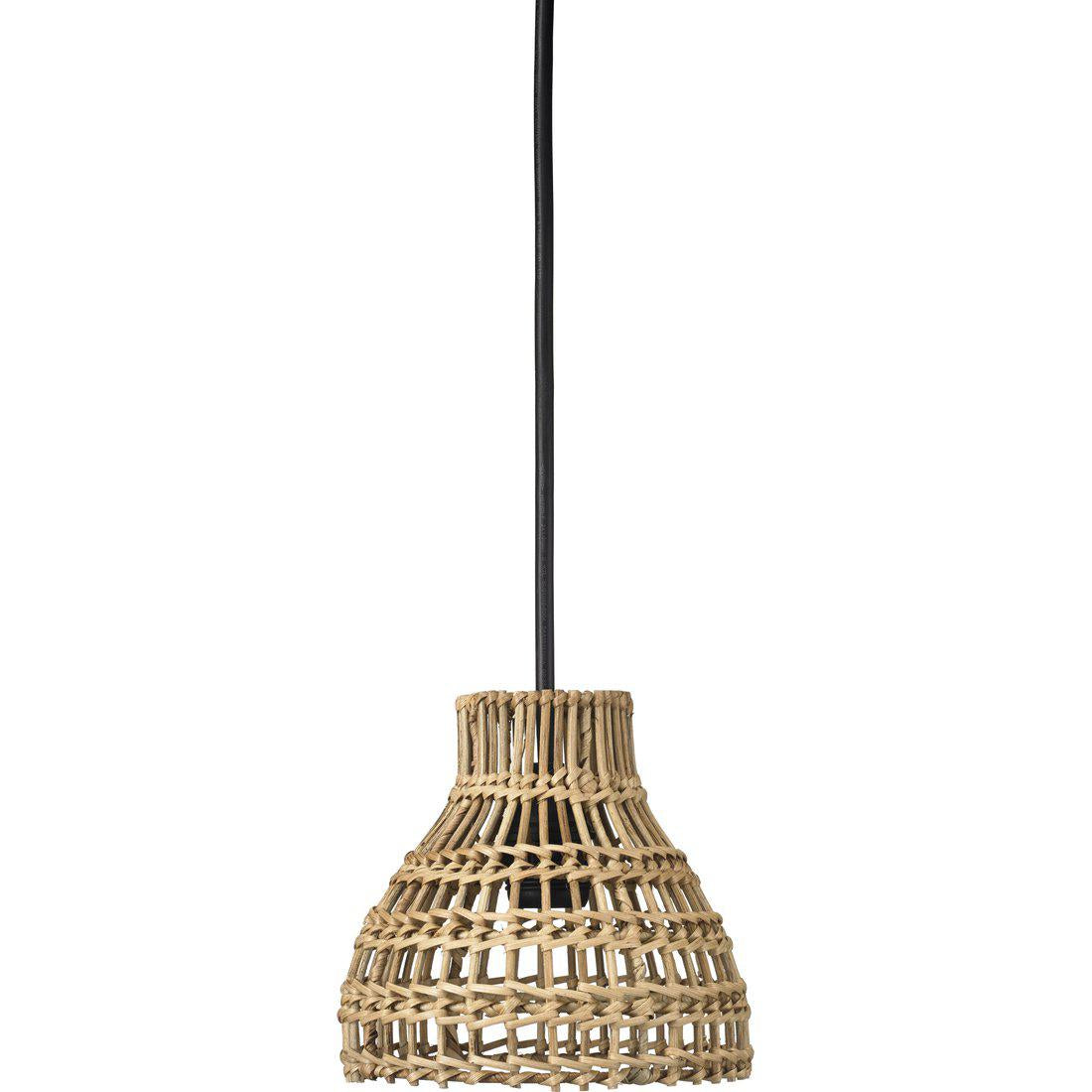 Hängelampe geflochtenes Rattan, Pendelleuchte Rattan, Durchmesser 18 cm