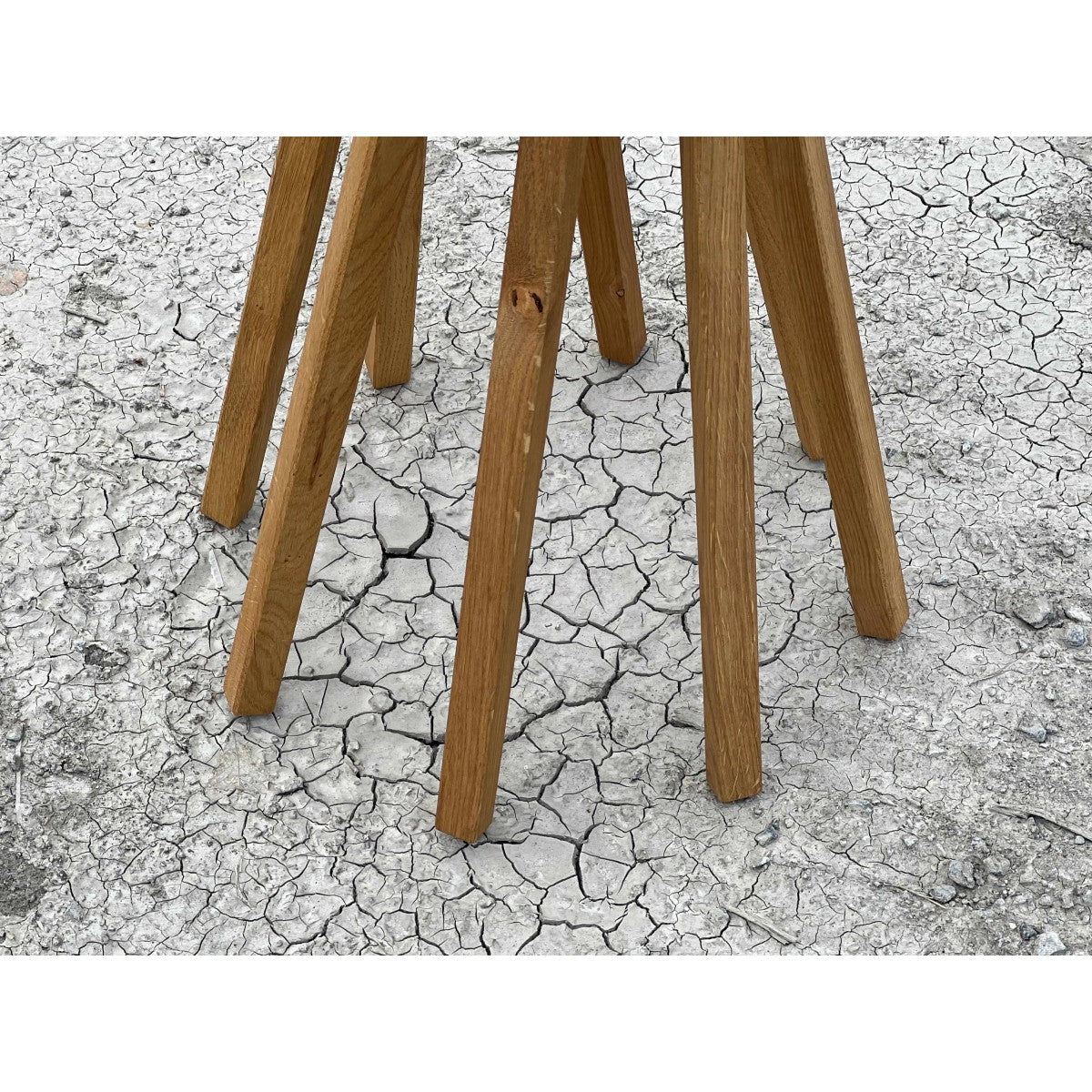 Garderobenständer Holz massiv, moderne Garderobe Farbe Naturholz, Ø 55 cm