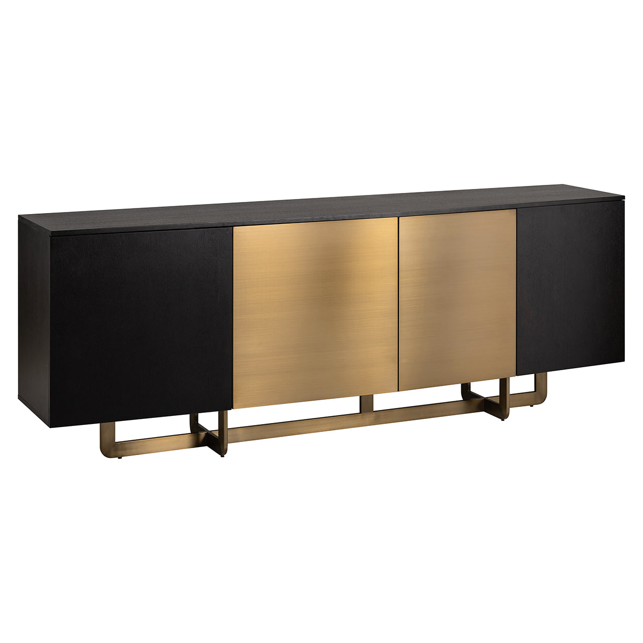 Anrichte schwarz-Gold, Sideboard Gold-schwarz, Breite 220 cm