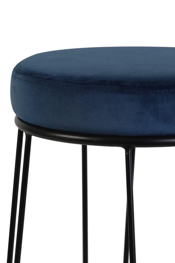 Barhocker schwarz blau, Barhocker blau, Höhe 73 cm