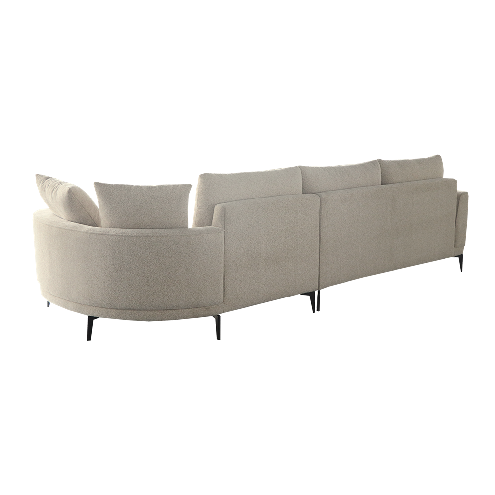 Sofa halbrund, 2,5 Sitzer Sofa Farbe Sand, Breite 323 cm