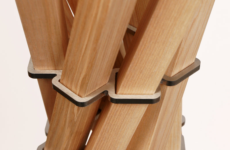 Garderobenständer Holz massiv, moderne Garderobe, Farbe Naturholz, Ø 65 cm