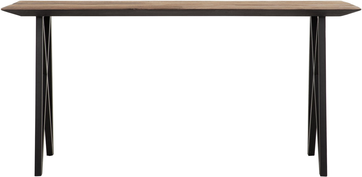 Schreibtisch Teak braun, Konsole braun Teakholz, Konsole schwarz-braun, Breite 160 cm