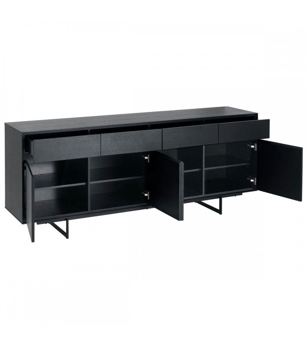 Sideboard schwarz, Anrichte schwarz, Breite 205 cm