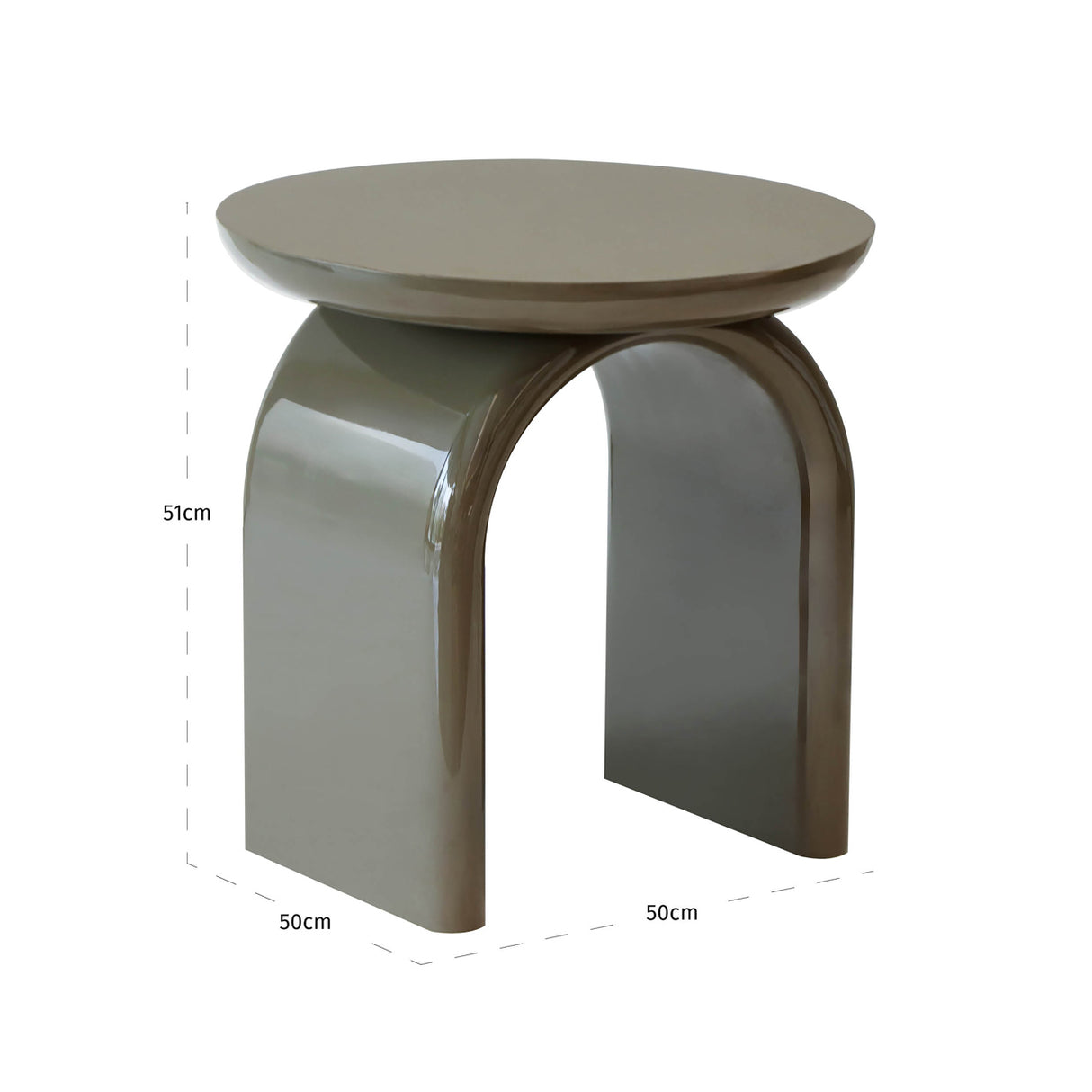Beistelltisch rund olive-grün, runder Beistelltisch grün, Durchmesser 50 cm
