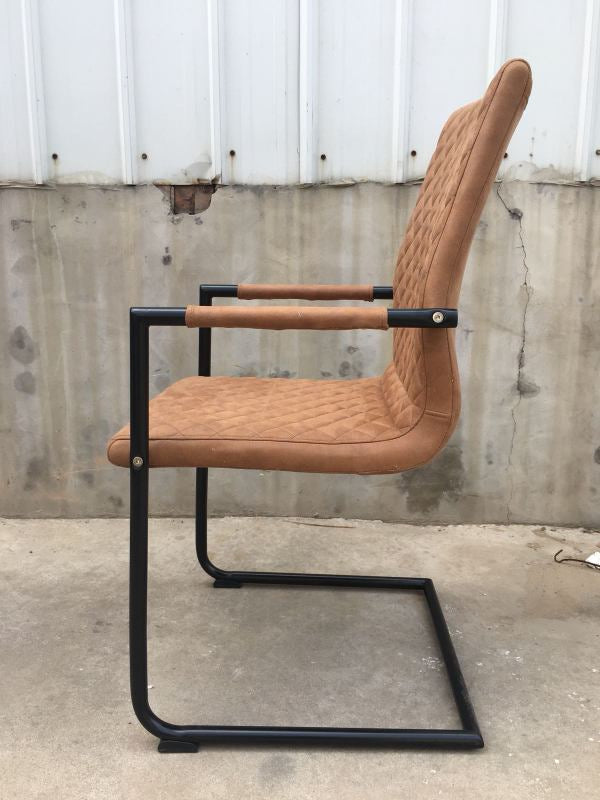 Cantilever chair cognac, chair cognac, industrial design chair cognac, free-swinging chair cognac