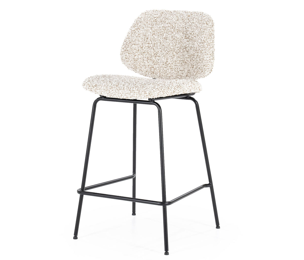 Barstuhl beige, Barstuhl Metall-Gestell, Sitzhöhe 66 cm