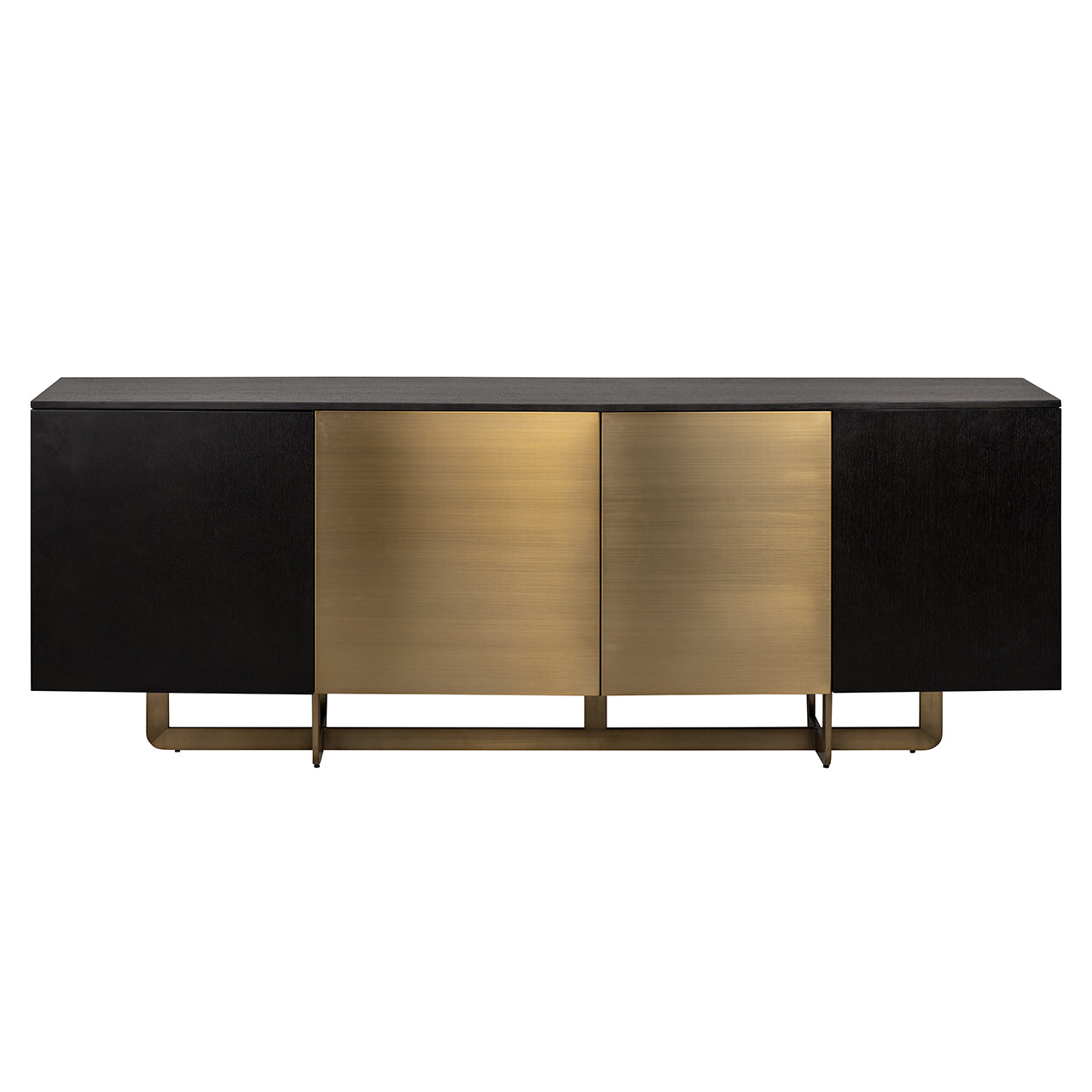 Anrichte schwarz-Gold, Sideboard Gold-schwarz, Breite 220 cm