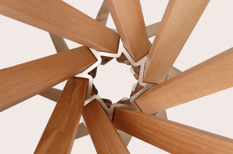 Garderobenständer Holz massiv, moderne Garderobe, Farbe Naturholz, Ø 65 cm