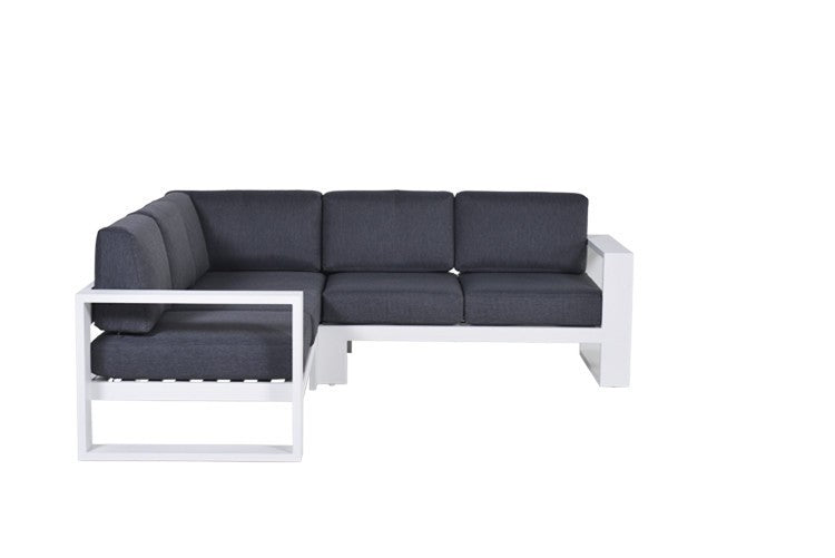 Lounge Sitzecke weiß, Garten Sitzecke weiß, Gruppensitzbank weiß, Sitzgruppe Aluminium weiß