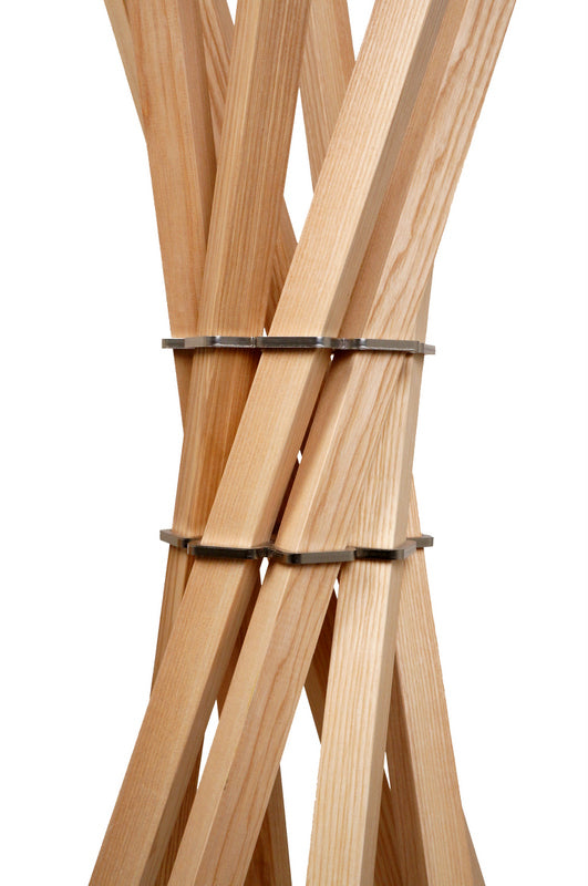 Garderobenständer Holz massiv, moderne Garderobe, Farbe Naturholz, Ø 65 cm
