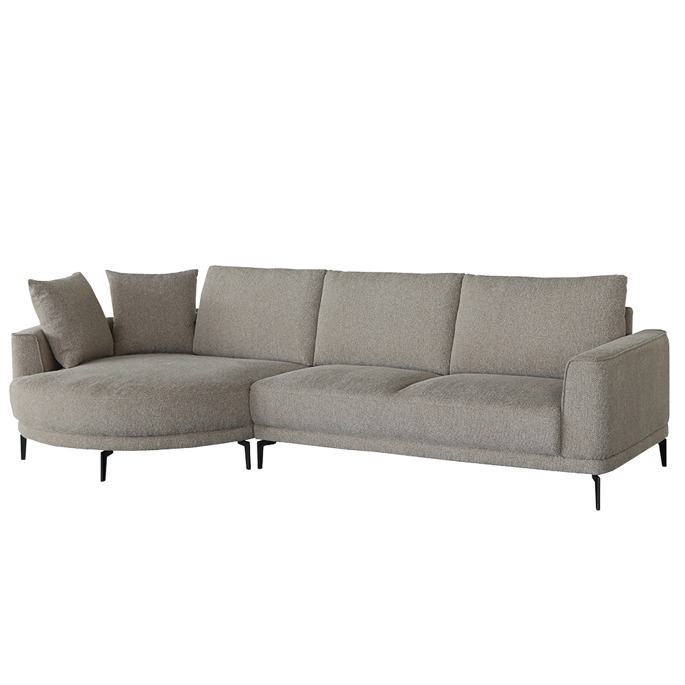 Sofa halbrund, 2,5 Sitzer Sofa Farbe braun, Breite 323 cm