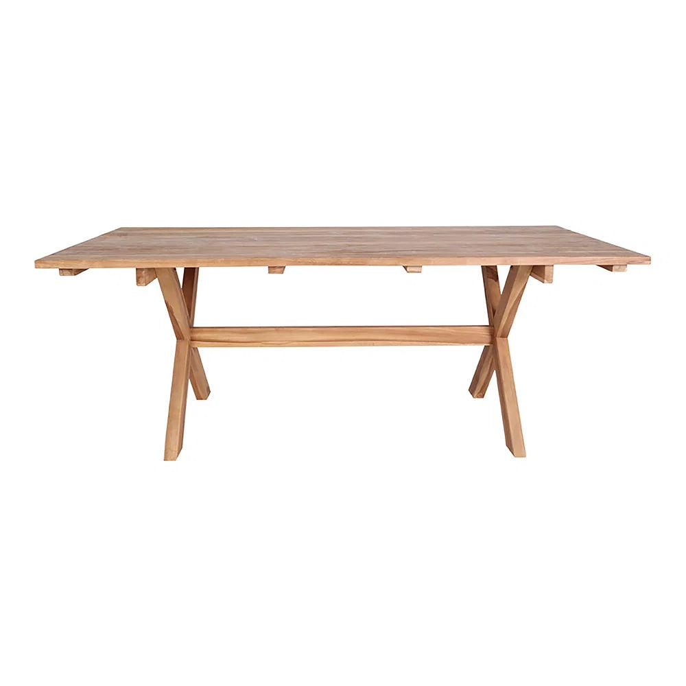 Gartentisch Teak-Holz, Gartenesstisch Naturholz-braun, Länge 200 cm