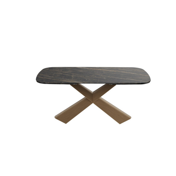 Esstisch Bronze-grau Keramik-Tischplatte, Tisch Keramik ausziehbar, Länge 180-280 cm