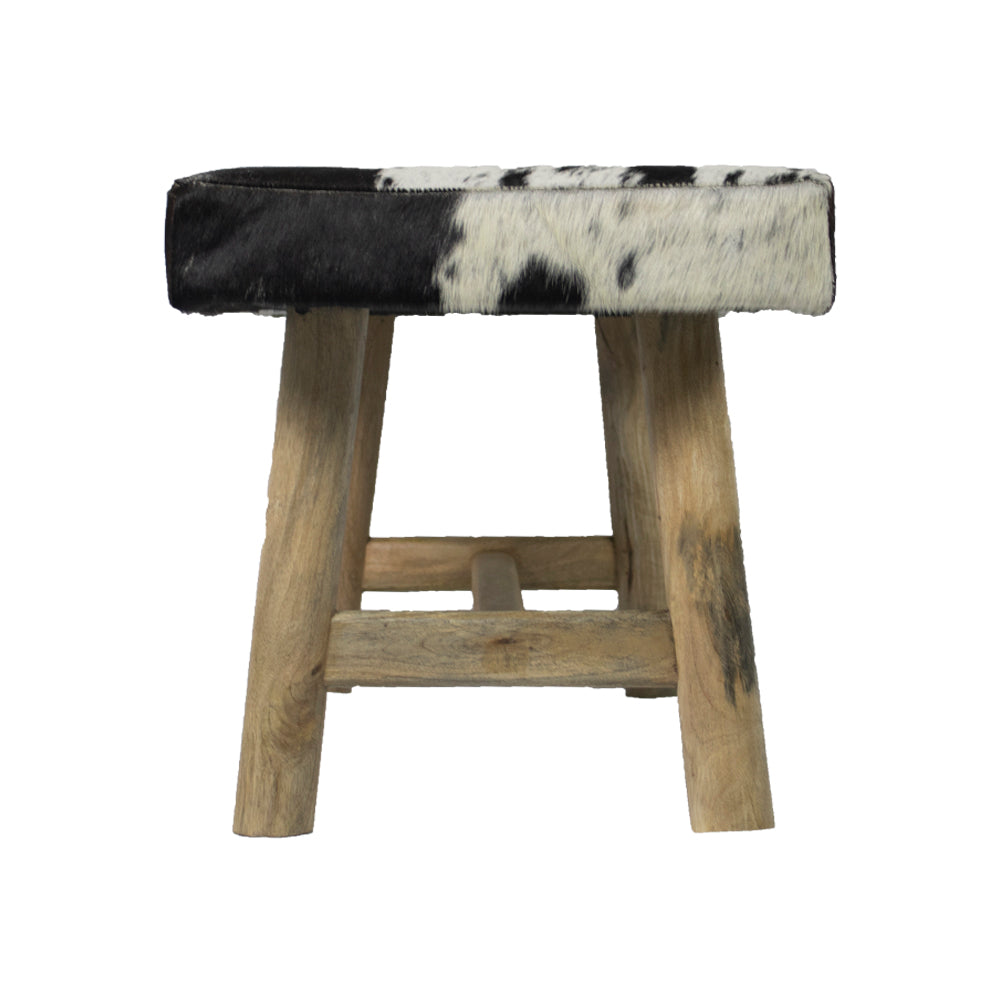 Sitzbank schwarz Kuhfell, Sitzbank Kuhfell, Länge 95 cm