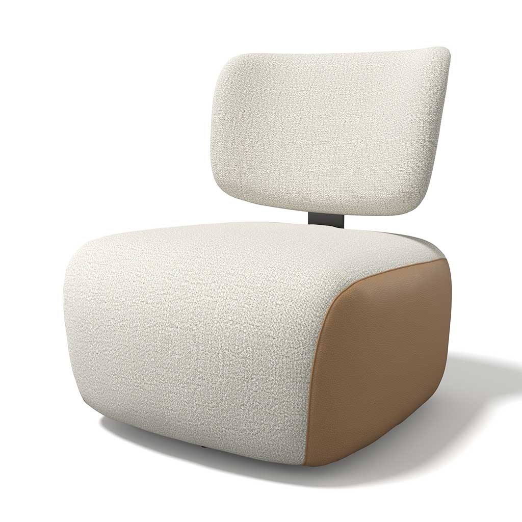 Sessel drehbar cognac, Lobby-Sessel cognac, Breite 73 cm