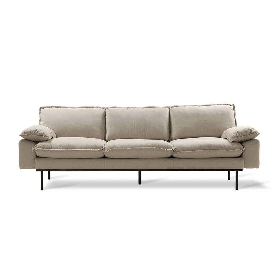 Sofa beige 3-Sitzer, Sofa retro Breite 245 cm