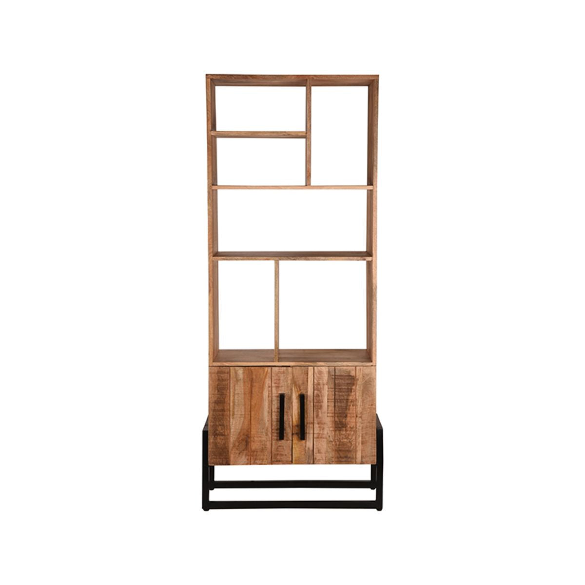 Bücherregal Naturholz braun, Regal braun Naturholz, Regal Holz mit Schubladen, Breite 80 cm