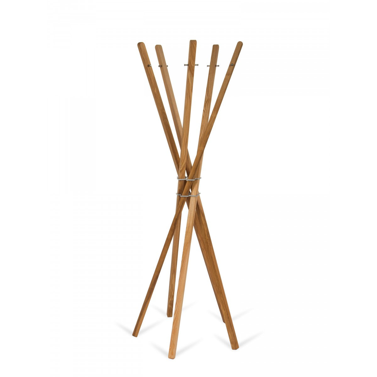 Garderobenständer Holz massiv, moderne Garderobe Farbe Naturholz, Ø 55 cm