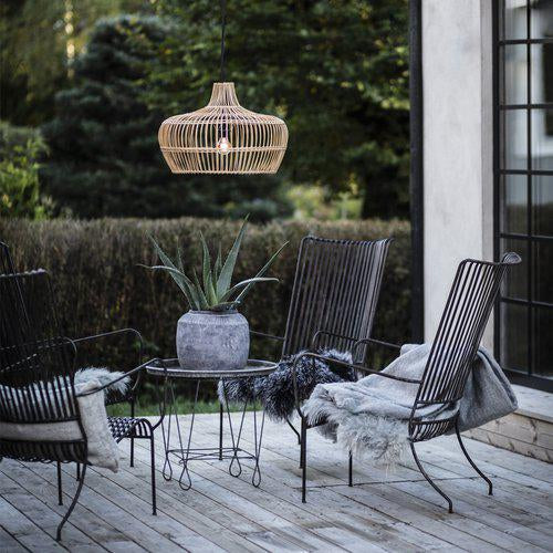 Hängelampe geflochtenes Rattan, Pendelleuchte Rattan, Durchmesser 51 cm