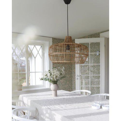 Hängelampe geflochtenes Rattan, Pendelleuchte Rattan, Durchmesser 51 cm