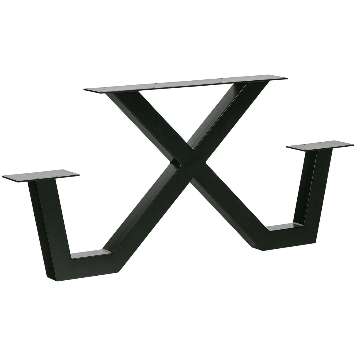 Tischgestell schwarz für eine Picknick-Sitzgruppe, Tisch-Bank Gestell schwarz, Tischfuß Metallgestell schwarz