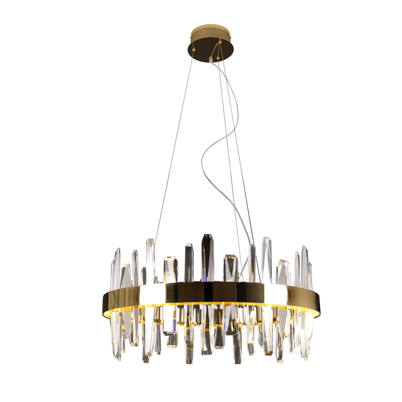 Pendelleuchte Gold, runde Hängeleuchte Gold, Durchmesser 60 cm