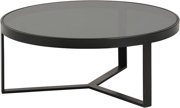Couchtisch rund Glas schwarz, Glastisch rund schwarz,  Durchmesser 75 cm