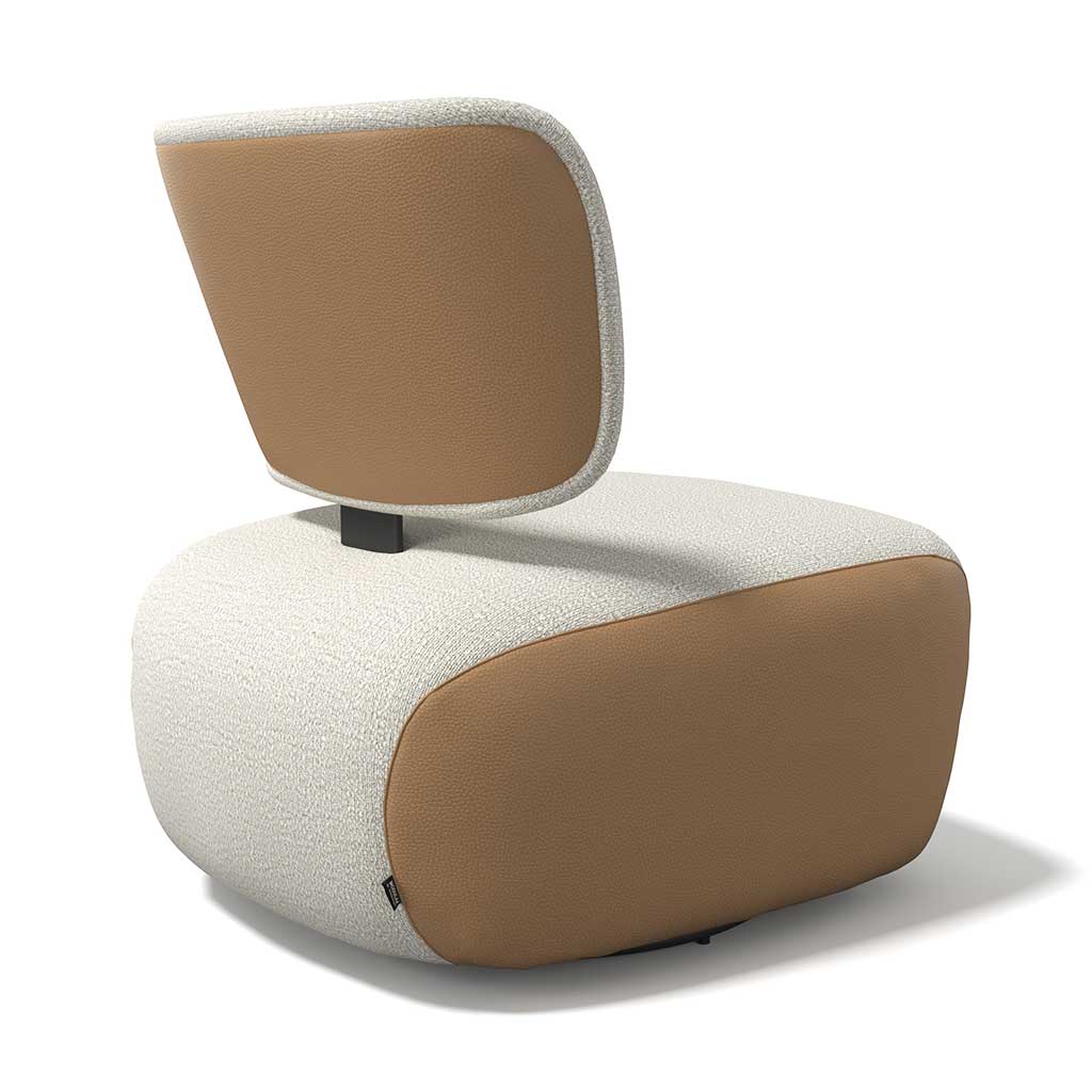 Sessel drehbar cognac, Lobby-Sessel cognac, Breite 73 cm