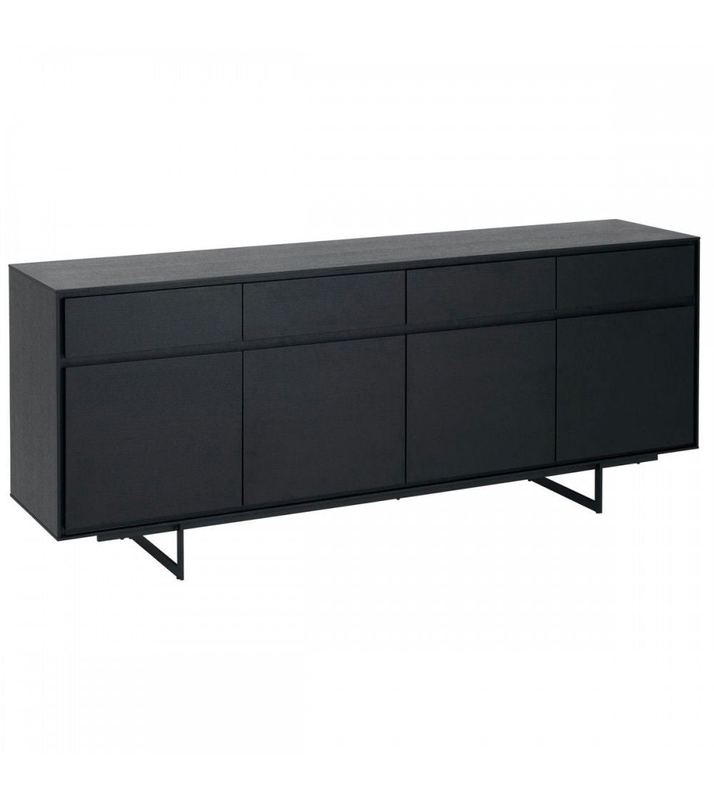 Sideboard schwarz, Anrichte schwarz, Breite 205 cm