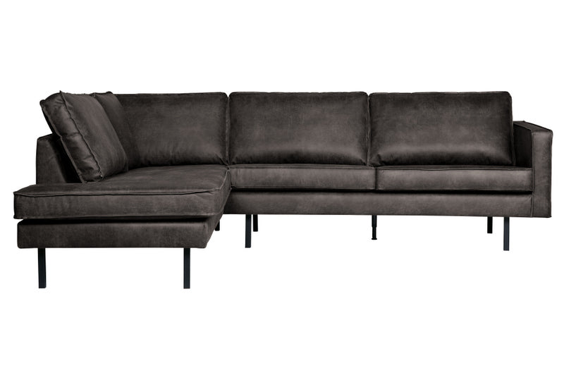 Ecksofa schwarz Ottomane links, Sofa schwarz, modernes Ecksofa schwarz, Breite 350 cm